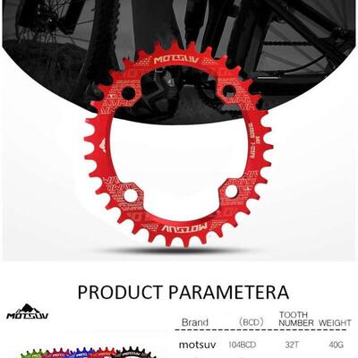 MOTSV Bicycle Crank 104BCD Oval 32T 34T 36T 38T Chainring Na