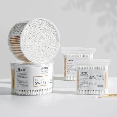 Large wholesale box of dual-ended cotton swabs for home use,