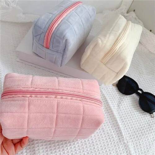 1pc Pink/White/Blue Pillow Design Cosmetic Bag Pencil Case P
