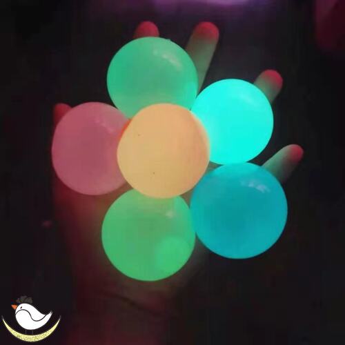 5/10pcs Luminous Sticky Ball Toys 4.5cm Sticky Wall Home Par