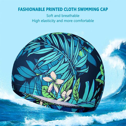 Women Men Printed Quick-Drying Swimming Caps for Adults Wate
