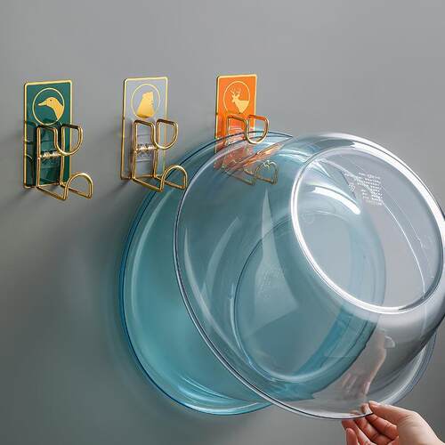 A no-drill, wall-mounted bathroom basin organizer with a lux