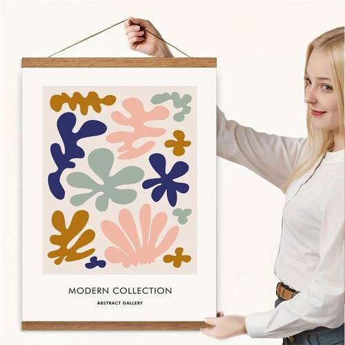 1PC Magnetic Wooden Picture Hanger Frames Poster Photos Wall