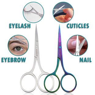 1Pcs Chameleon Pointed Eyebrow Scissor Makeup Eyelash Trimme