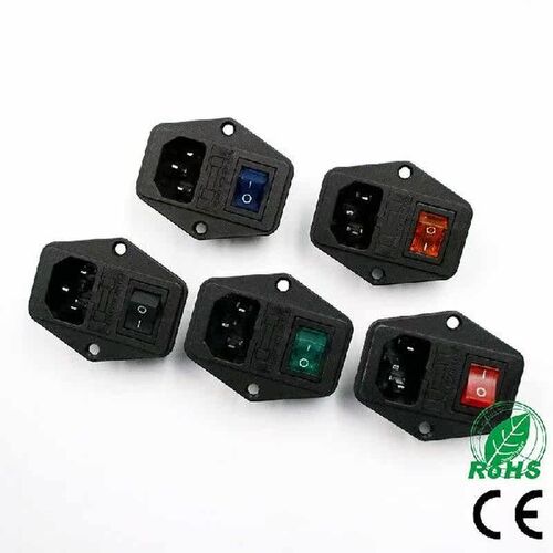 High quality Black Red 10A AC 250V 3 Terminal Power Socket
