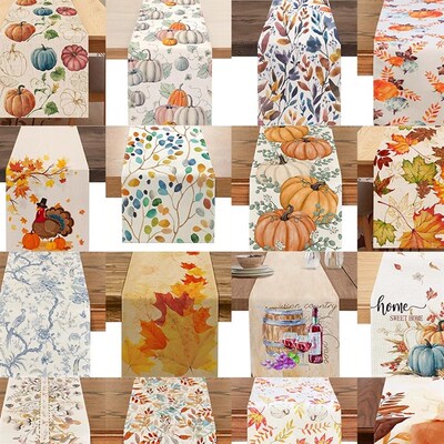 Mexican Day of The Dead Floral Linen Table Runners Holiday P