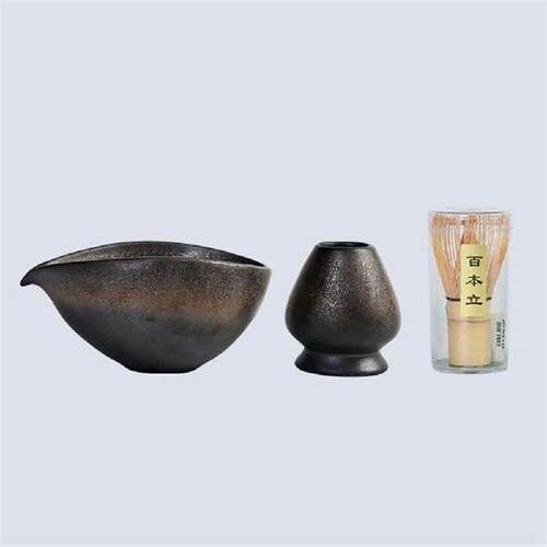 4PCS New Bamboo Ceramic Japanese Matcha Tea Set Food Grade
