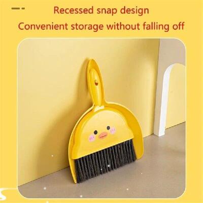 Mini Broom Dustpan Suit Cartoon Duck Indoor Outdoor