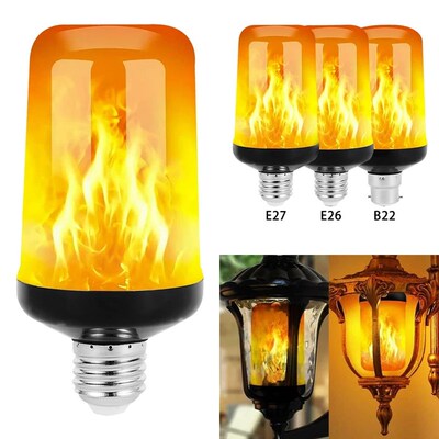B22 E27 LED Flame Light Bulbs 4 Modes Party LED Flame Effect