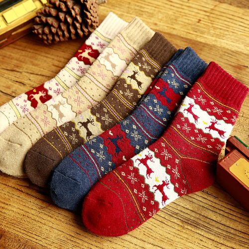 Winter Women Men Socks Christmas Gift Sock Cute Wool 3D Ladi