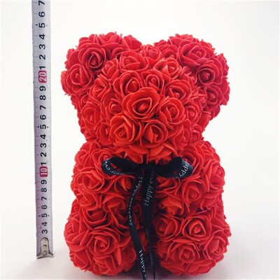 Valentines Day Gift  25cm Rose Teddy Bear From Flowers