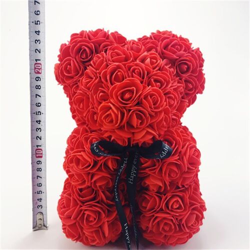 Valentines Day Gift  25cm Rose Teddy Bear From Flowers