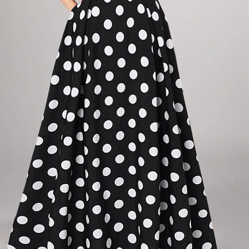 Celmia 2022 Summer Women Maxi Skirts Bohemian Polka Dot Long