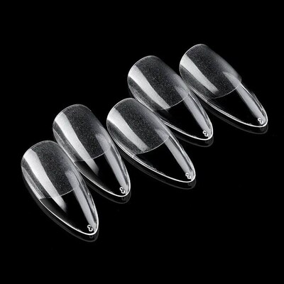 120Pcs Clear No Mark Frosted Stiletto/Almond/Square Fake Nai