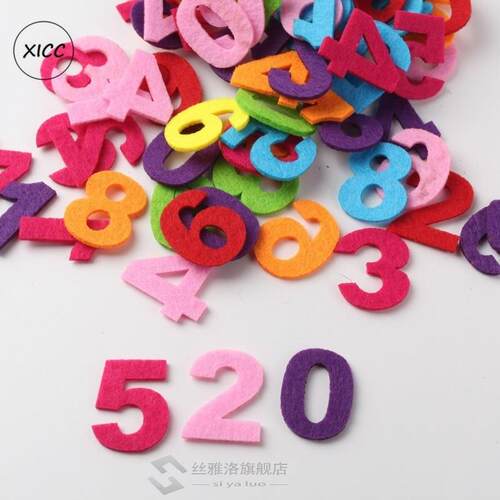 XICC 50pcs Digital Letters Wool Felt Pads Fabric Crafts Name