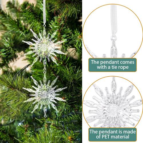 Christmas Decorations Transparent Ice Bar snowflake Pendant