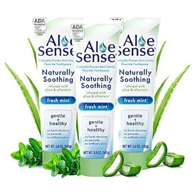 AloeSense Fluoride Toothpaste, Naturally Soothing Toothpa