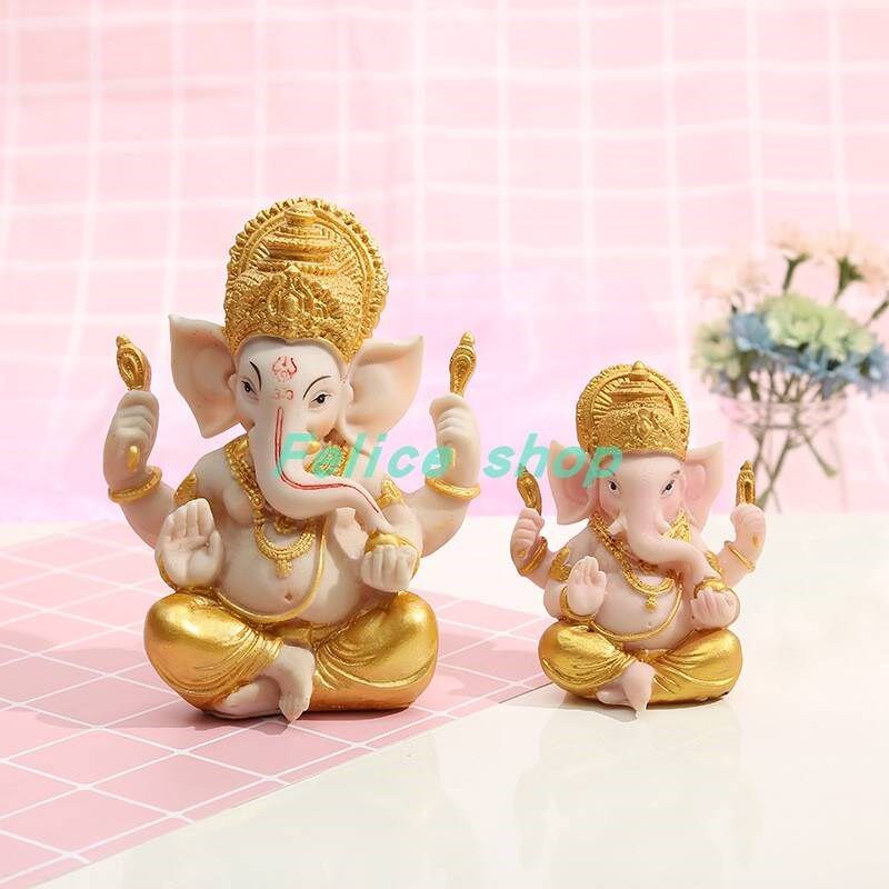 Gold Lord Ganesha Buddha Statue Elephant God Sculptures Gane图片