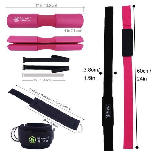 Barbell Pad Set with Carry Bag Weightlifting Wrist Wrap and