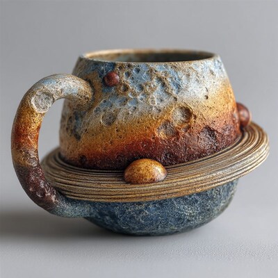 Planetary Mug Collection - Cosmic Cups行星马克杯树脂桌面摆件