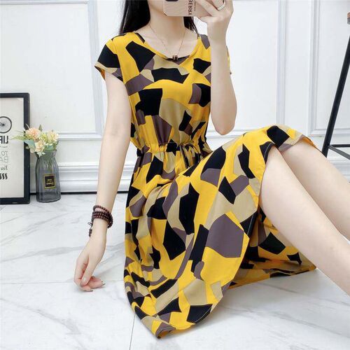 Womens Short-sleeved Suit Summer Color Large Size Cotton Si