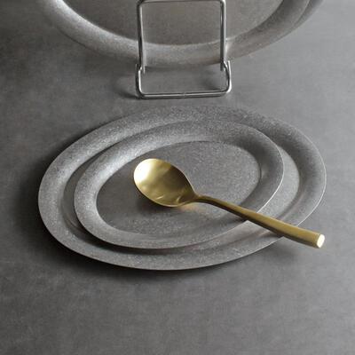 Japanese Stainless Steel Elliptical Dessert Plate