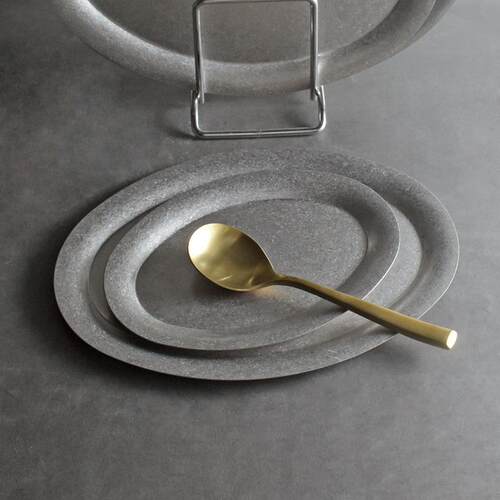 Japanese Stainless Steel Elliptical Dessert Plate