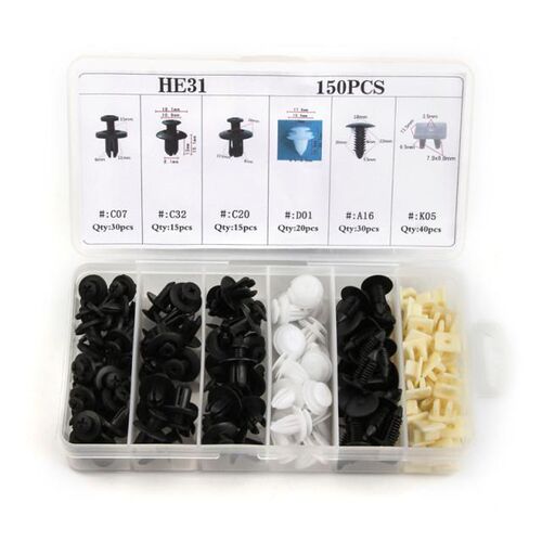 150PCS 6Types Plastic Car Bumper Clip Rivet Screws Retainer