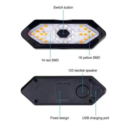Bicycle Light Rear Wireless Remote Control Turn Signal Bike