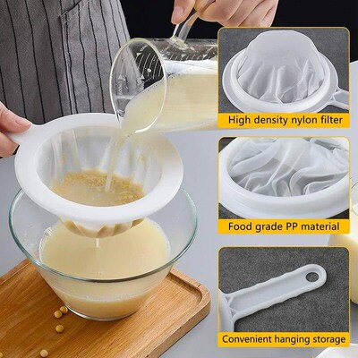 100/200/400 Mesh Strainer Spoon Hand-held Soya Milk Wine Mil