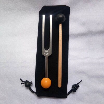 Tuning Fork 528 HZ - with Buddha Bead Base for Ultimate Heal