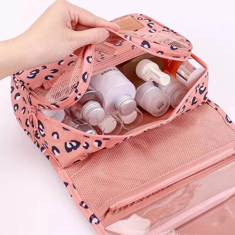 Cosmetic Bag Women Travel Pouch Waterproof Toiletries Beauty - 实物图