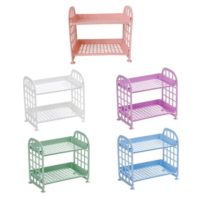 2-Tier Multifuntional Plasti Shelf Makeup Organizer for Skin