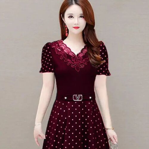 Womens 2023 Summer New Elegant Fashion V-neck Maxi Dress Me