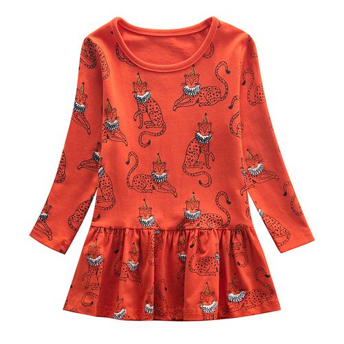 Jumping Meters Long Sleeve Grey Unicorn Princess Girls Dress