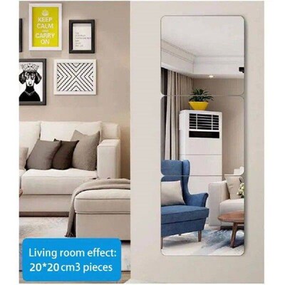 4PCs 3D Self-adhesive Mirror Stickers Flexible Thicken DIY