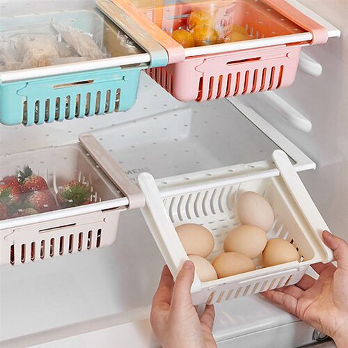 Refrigerator Organizer Retractable Multifunctional Tiered Fr