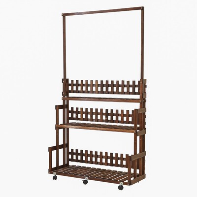 Wood Flower Pot Shelf Plant Base Display Stand Rack Deco