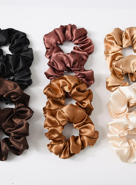 Women Silk Scrunchie Elastic Handmade Multicolor Hair Band P