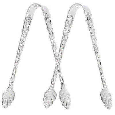 2 Pcs Food Clip Buffet Tongs Stainless Steel Reusable Cube