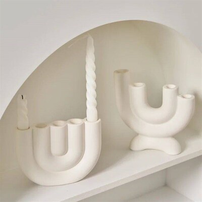 1PC Candlestick Holder Ceramic Ornament Photography Home Dec