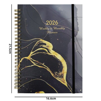 English 2026 Schedule Planner Notepad 12 Months Wear-resista