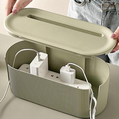 Morandi color wire Cable Storage Case Organizer Box Socket P