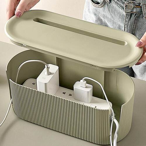 Morandi color wire Cable Storage Case Organizer Box Socket P