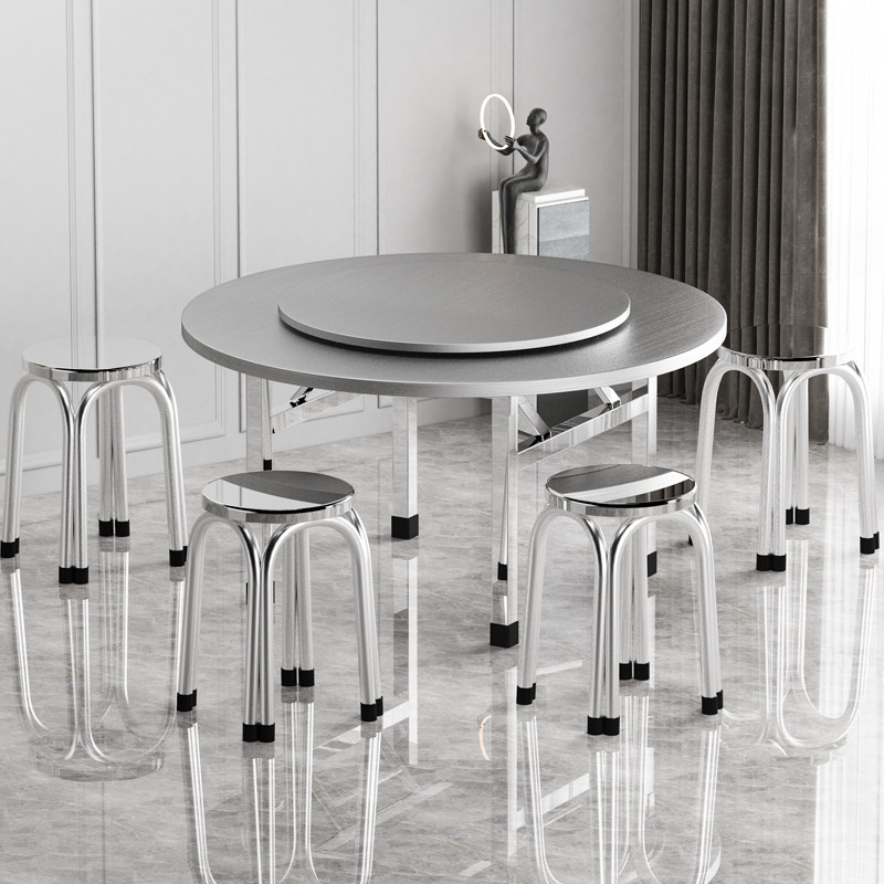 30不锈钢转盘餐桌折叠桌子圆形酒店饭店大排档流水席圆桌面家用,住宅家具,不锈钢/PVC餐桌,淘宝优惠券,粉丝福利购,淘宝优惠卷