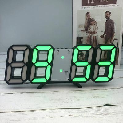 LED Digital Wall Clock with 3 levels Brightness Alarm Clock