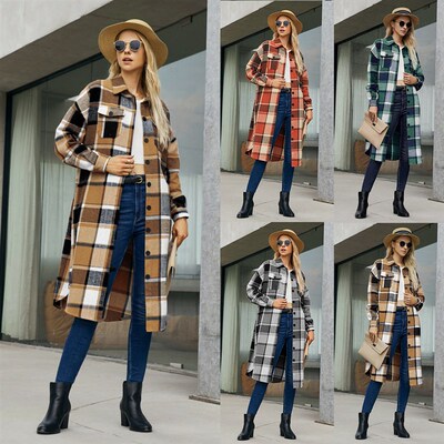Spot Large Size Womens Womens Mid-length Windbreaker Jacke