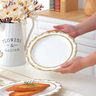 Phnom Penh Ceramic Dining Plate High Foot Fruit Dessert Set