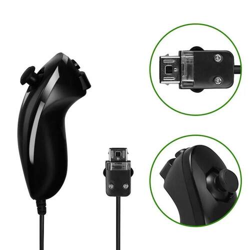 Wired Nunchuck For Nintendo Wii Game Controller Hand Curved