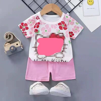 Summer Kids Clothes Cotton Infant Newborn Short Sleeves Suit